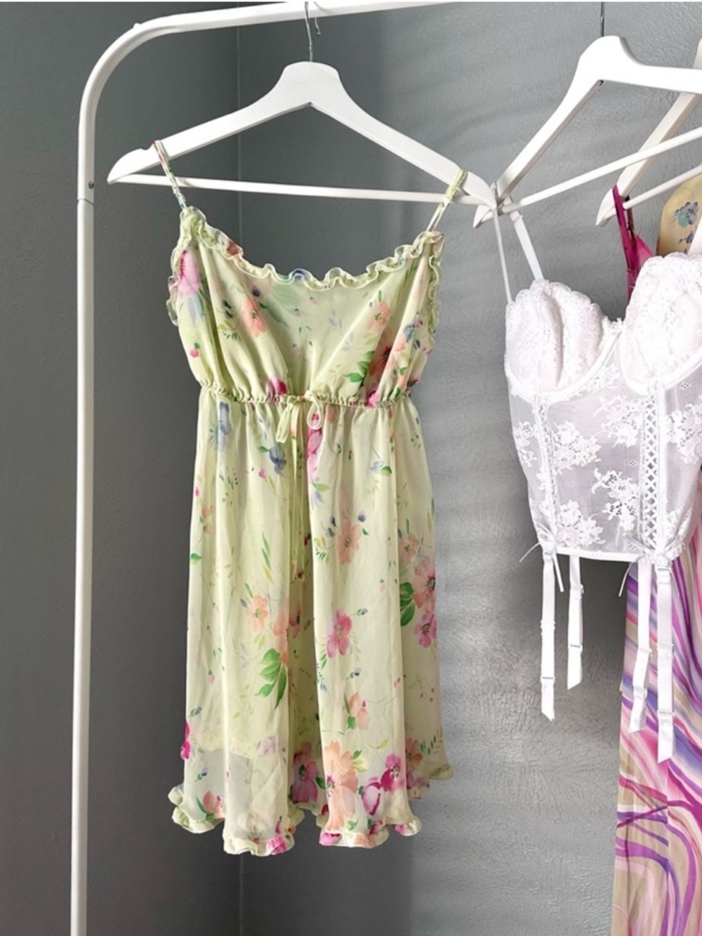 Vintage Victoria's Secret Milkmaid Floral Babydoll Dress - Picture 6 of 8